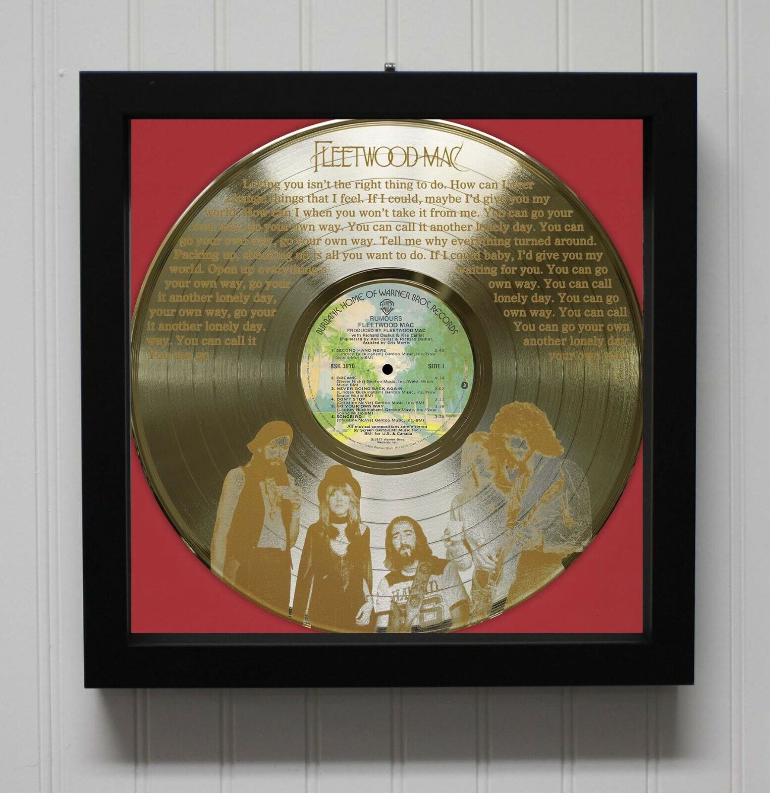 Fleetwood Mac - Go Your Own Way Framed Laser Etched LP Shadowbox
