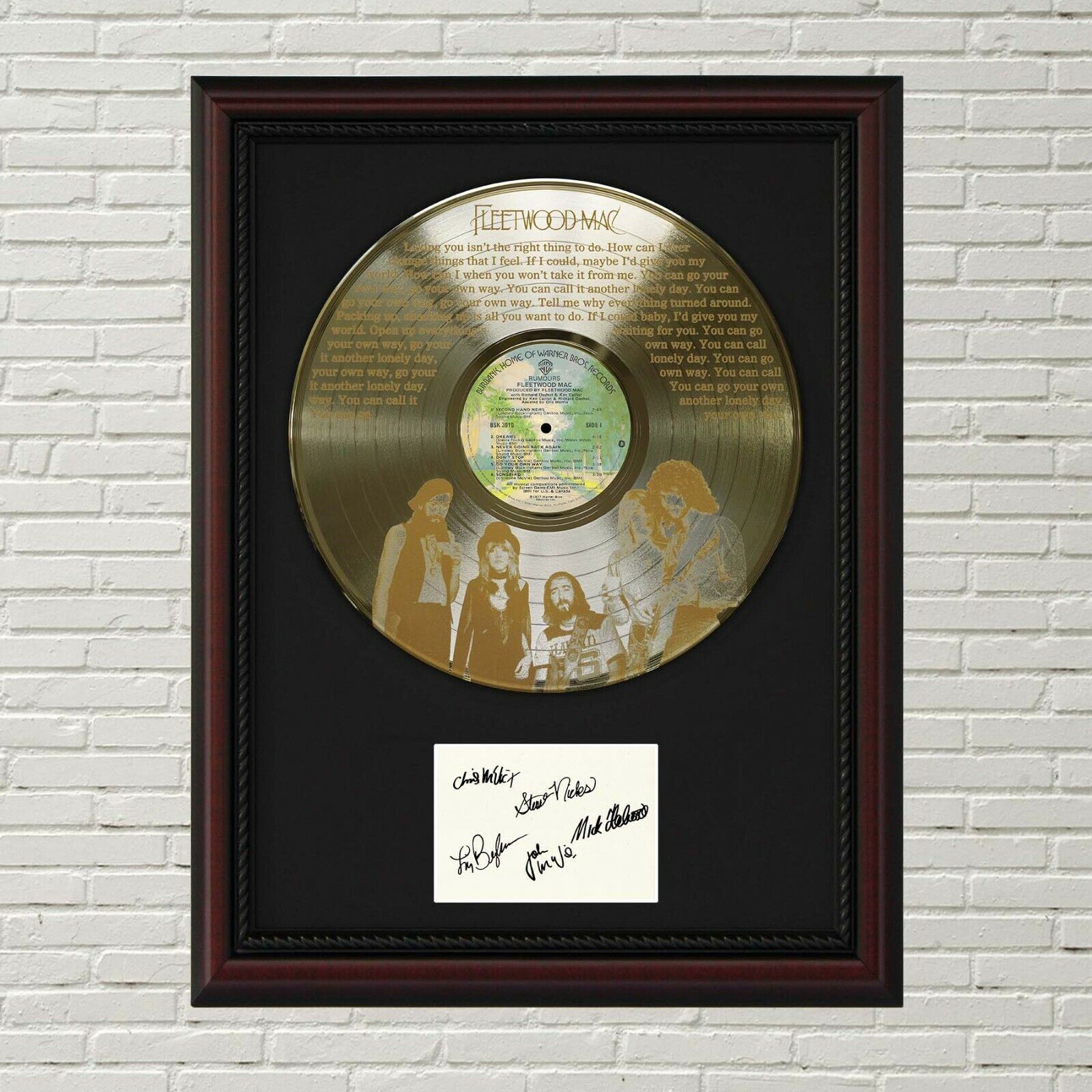 Fleetwood Mac - Go Your Own Way Gold LP Record Framed Signature Display