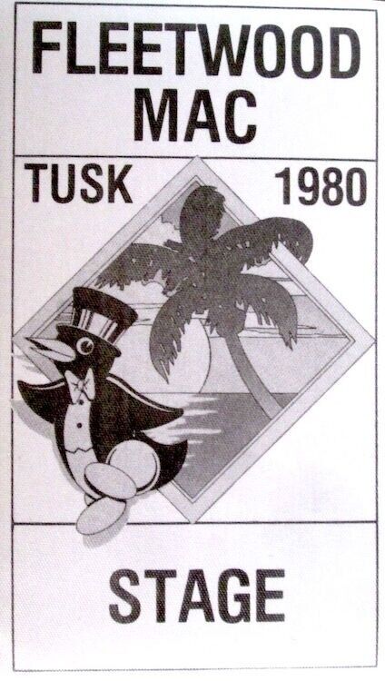 FLEETWOOD MAC 1980 TUSK CONCERT TOUR STAGE PASS / STEVIE NICKS / NEAR MINT