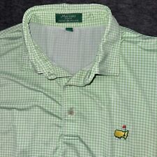 Peter Millar Mens Summer Comfort Masters Performance Polo Green White Check Sz L picture