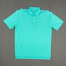 Peter Millar Summer Comfort Polo Shirt Mens Large Green Stretch Casual Golf Dad picture
