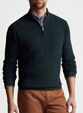 NWT PETER MILLAR Kitts Twisted Quarter Zip Pullover in Balsam Green M. $268. picture
