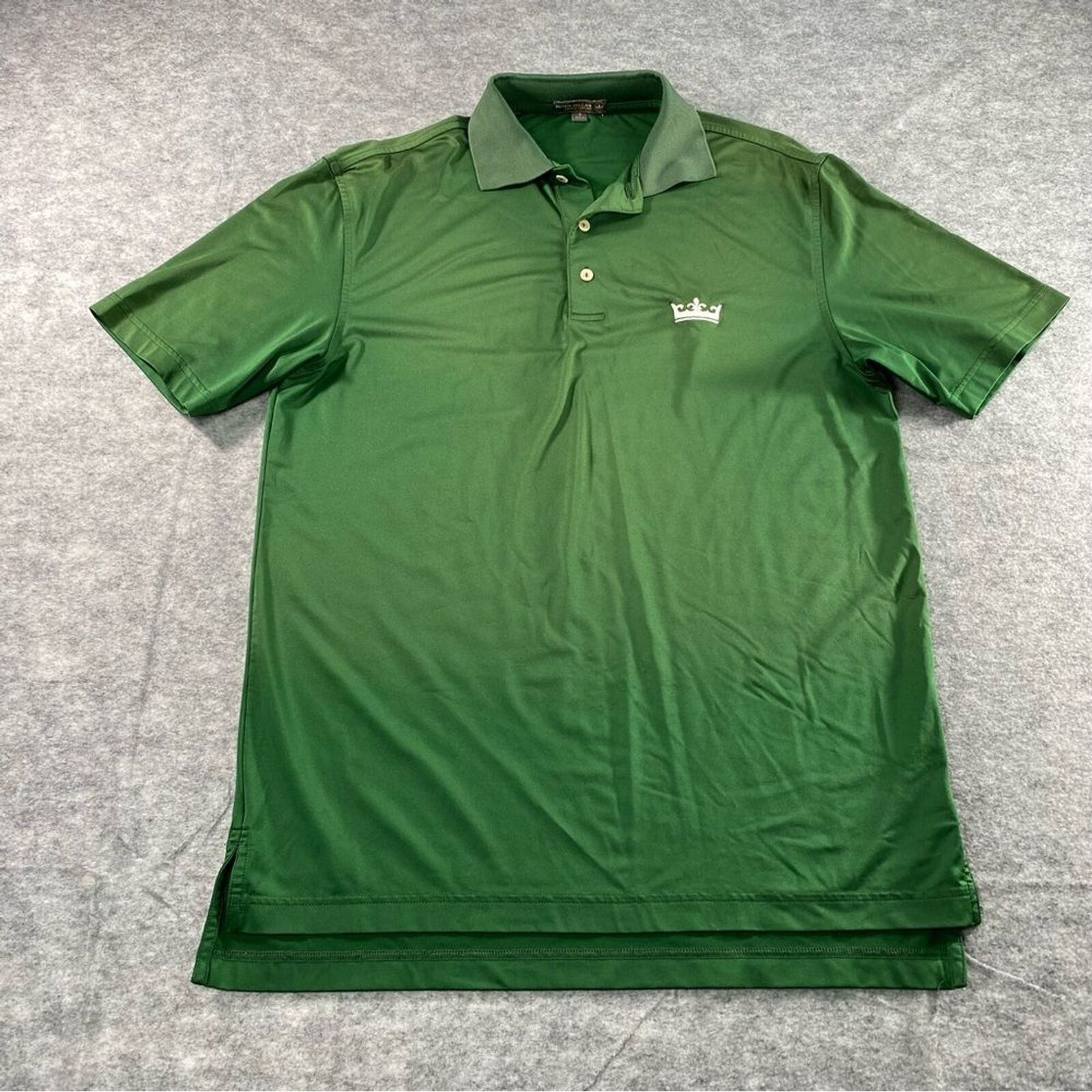 Peter Millar Mens Green Summer Comfort Short Sleeve Big Crown Polo Size S
