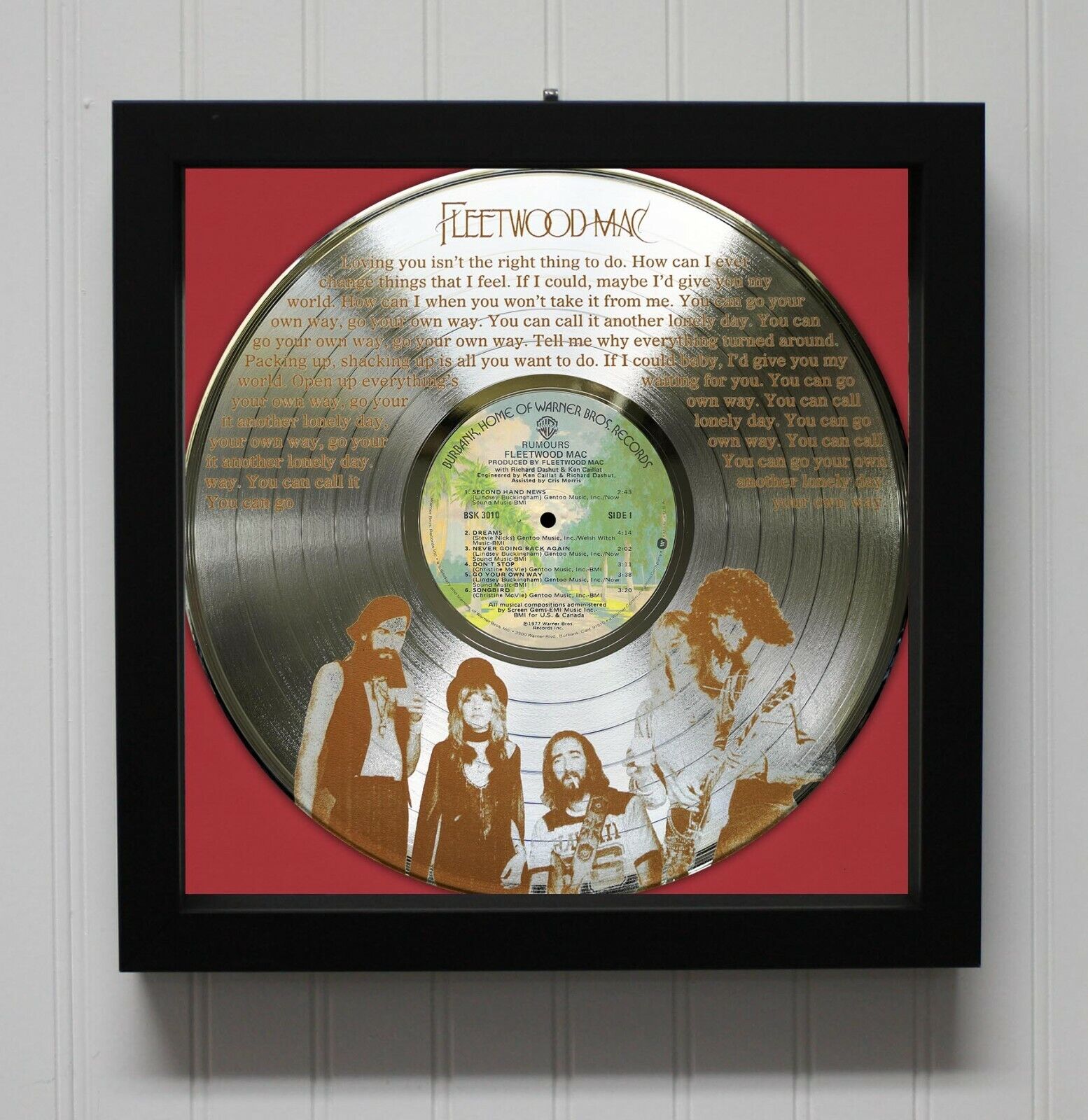 Fleetwood Mac - Go Your Own Way Framed Etched Silver LP Shadowbox