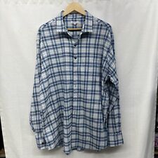 PETER MILLAR Long Sleeve Shirt, Blue And Green Checkered Pattern picture