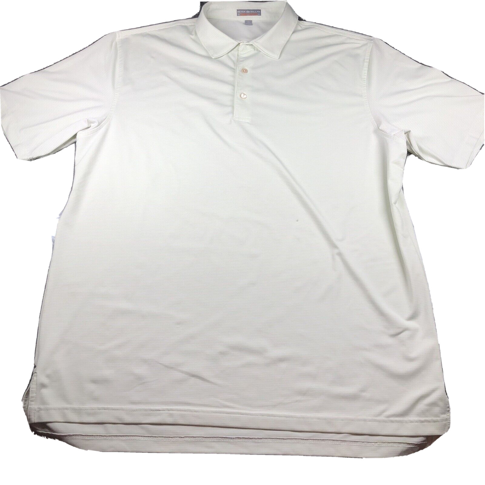 Peter Millar Summer Comfort Shirt Mens XL Green Striped Performance Polo Golf