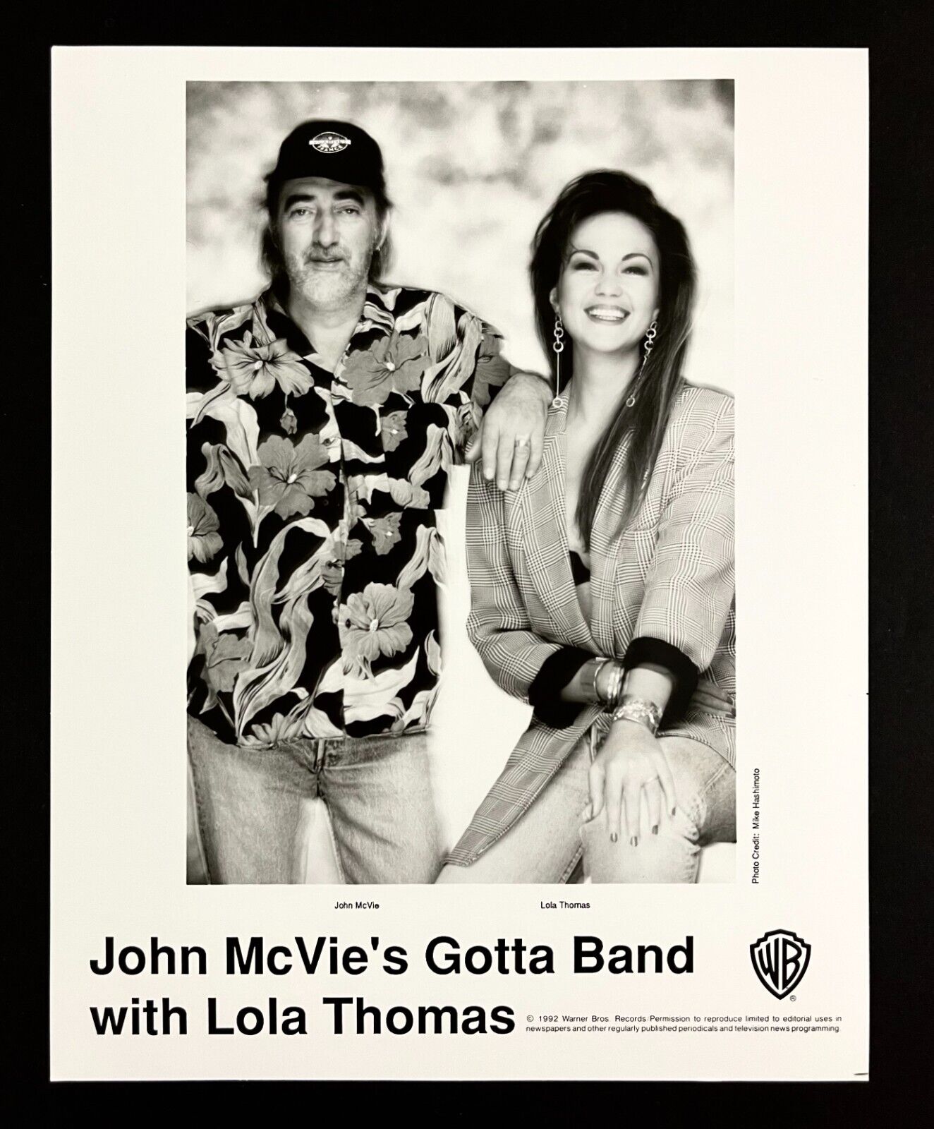 1992 John McVie's Gotta Band With Lola Thomas Vintage Album Release Promo Photo