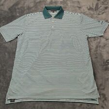 Peter Millar Summer Comfort Mens Extra Large Green Striped Short Sleeve Golf picture