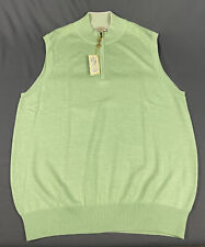 Peter Millar Golf Sweater Vest 1/4 Zip Medium Green NWT MSRP $145 picture