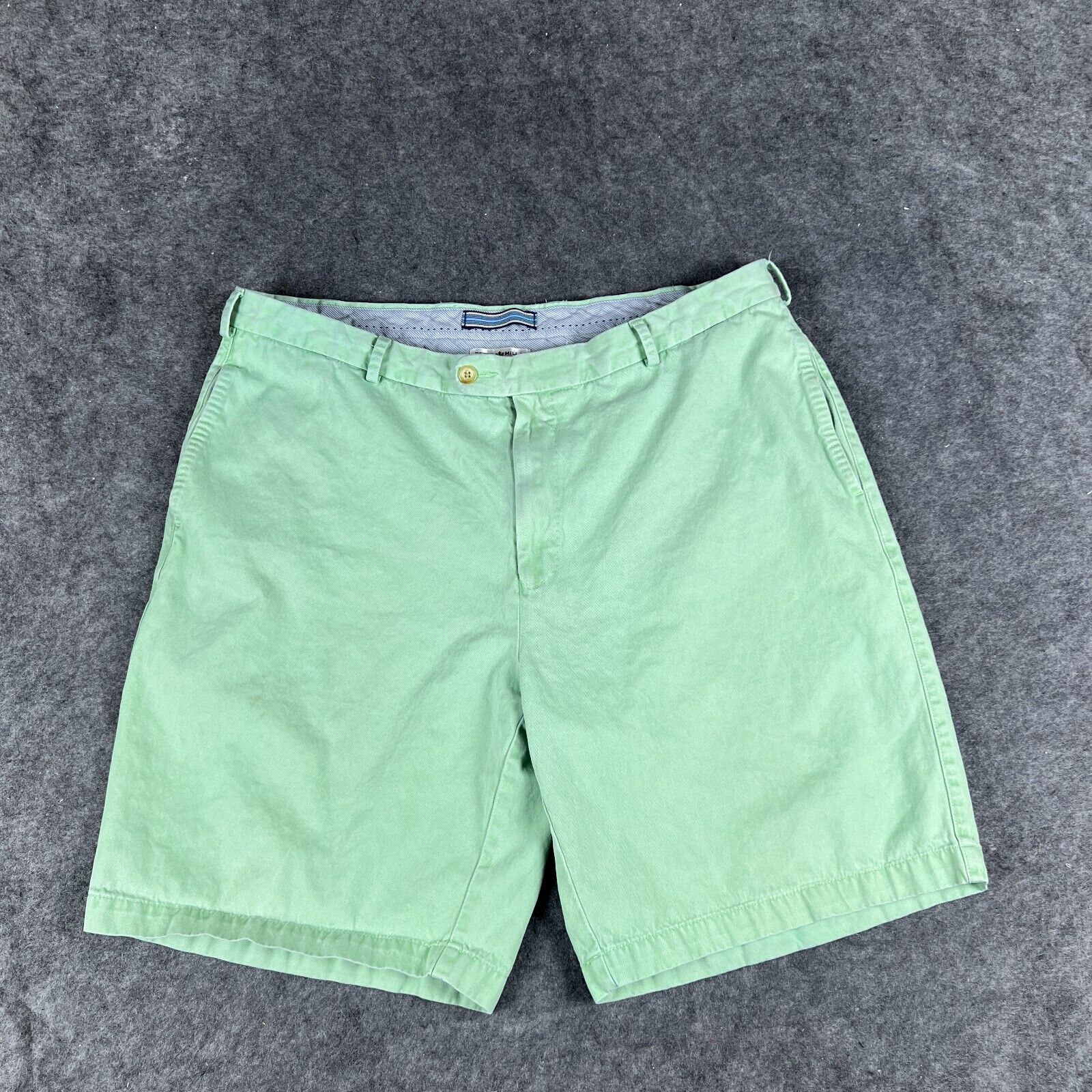 Peter Millar Shorts Mens 38 Green Light Golf Cotton Flat Front Colorful