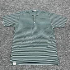 Peter Millar Polo Shirt Mens Large Green Striped Summer Comfort Preppy Golf picture