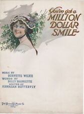 You've Got A Million Dollar Smile, Billy Baskette, 1917, vintage sheet music picture