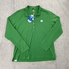Peter Millar Shirt Womens Extra Large Green Notre Dame Polo Long Sleeve Ladies picture