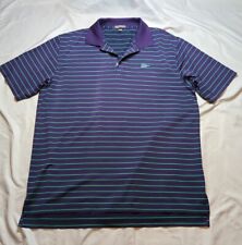 Peter Millar Shirt Mens XL Purple Green Stripe Polo Short Sleeve Golf Casual picture