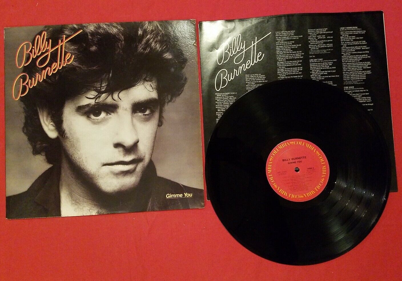 Billy Burnette Gimme You 1981 USA Orig. Lyrics Vinyl 33rpm 12