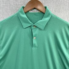 Peter Millar Featherweight Polo Shirt Mens Medium Green Geometric Short Sleeve* picture