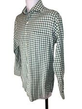 Peter Millar Green Checked Long Sleeve Button Down Shirt Size M 100% Cotton picture
