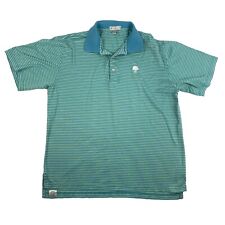 Peter Millar Men’s Polo Short Sleeve Green Blue Stripe Embroidered M picture