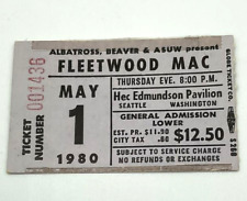 Fleetwood Mac May 1, 1980 Hec Edmundson Pavilion Seattle WA Used Concert Ticket picture