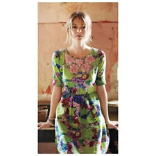 Anthropologie Peter Som Elizabeth Silk Postcard Dress Fit Flare Floral Green 0 picture