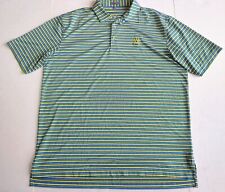 Peter Millar Summer Comfort Golf Polo Shirt Mens XL Stripe Blue Green Yellow  picture