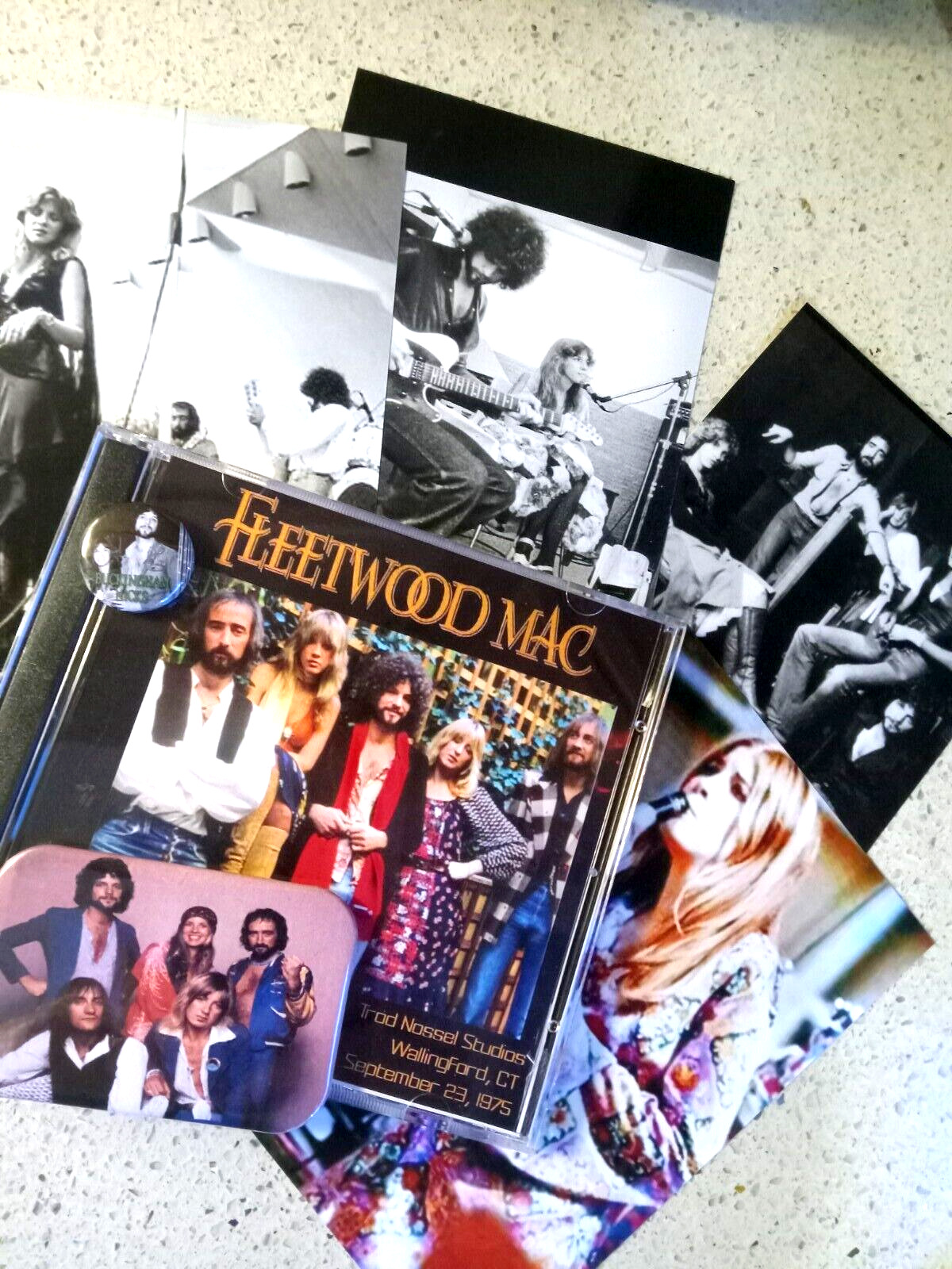 FLEETWOOD MAC Nicks vtg MAGNET BUTTON PHOTOS + free Rare CD 1975 Wallingford CT