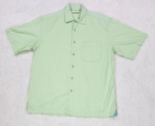 Peter Millar Short Sleeve Button Down Shirt Mens Size Meduim Green Golf Casual picture