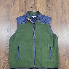 Peter Millar Fleece Quilted Travel Vest Mens Large Green Full Zip Pockets Golf picture