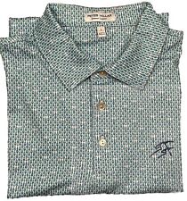 Peter Millar Golf Shirt Polo CS Summer Comfort Mens Manhattan Print Large Green picture