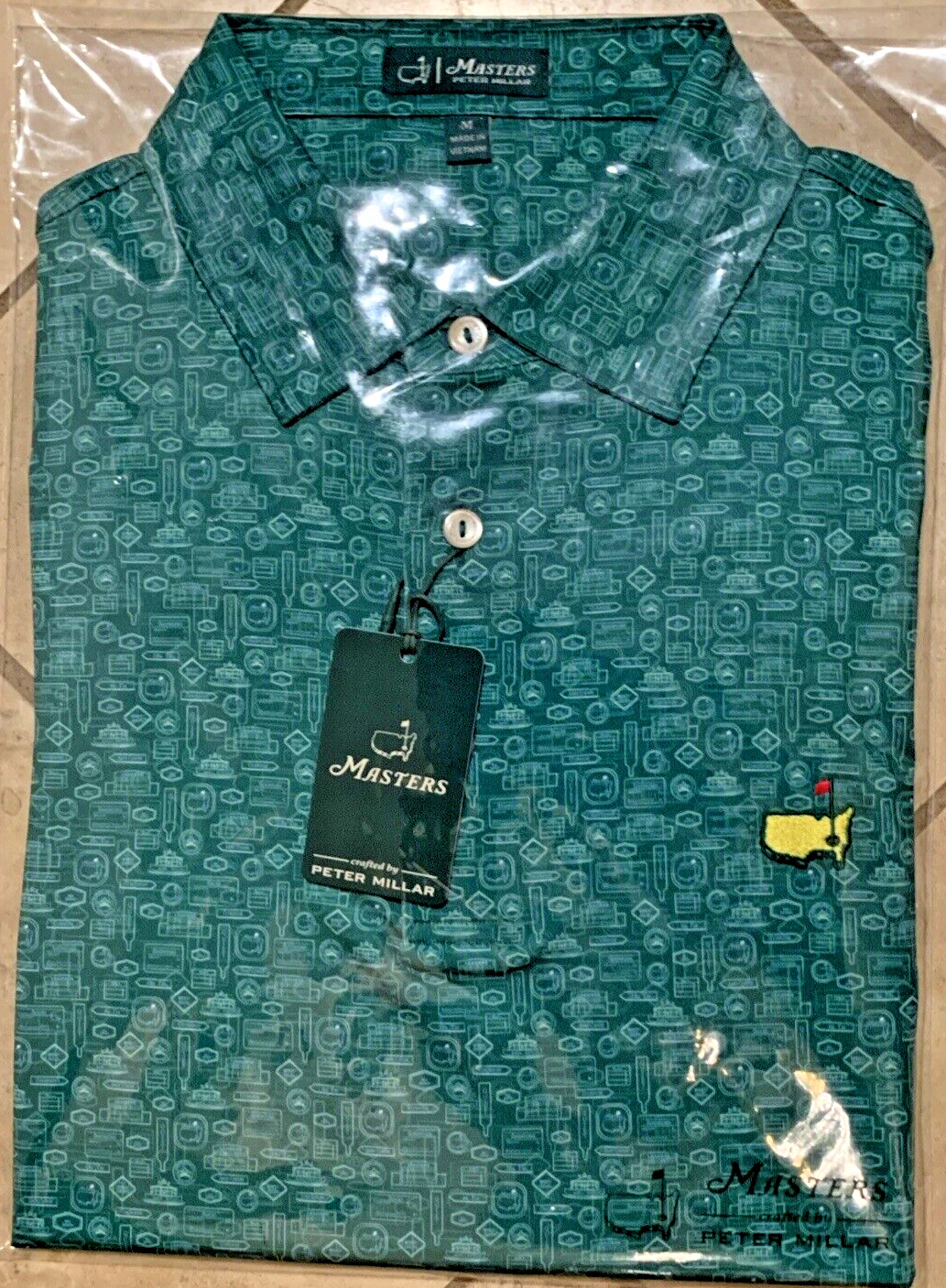 SOLD OUT 2024 Masters Peter Millar Which Way Signs Green Polo Medium ANGC NWT
