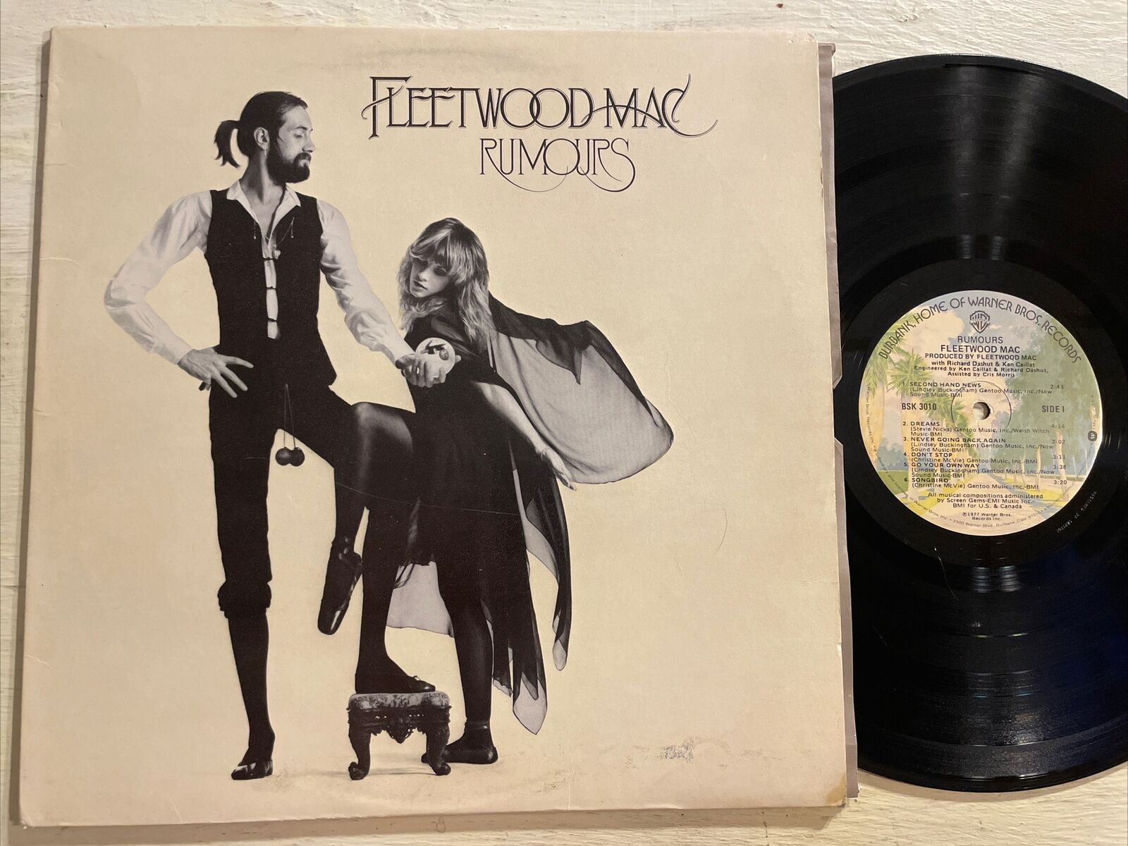Fleetwood Mac Rumours LP Warner Bros. Textured 1st 1977 Press + Insert VG-