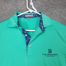 Peter Millar Polo Shirt Mens S Green Summer Comfort The Breakers Palm Beach Logo picture