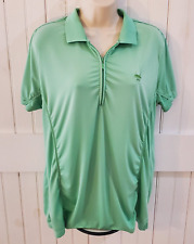 Peter Millar Shirt W's L Gray E4 Elements Quarter Zip Pullover Golf Mint Green picture
