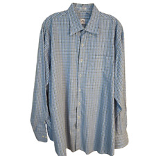 EUC Peter Millar Hunter Green Tan Blue Plaid Cotton Long Sleeve Button Shirt XL picture