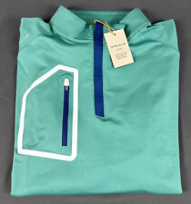 Peter Millar Golf Pullover Crown Sport Forge 1/4 Zip Large Blue Green Billiard picture