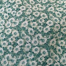 Vtg Peter Pan Green Floral Fabric Quilting Crafts 1.5 Yards picture
