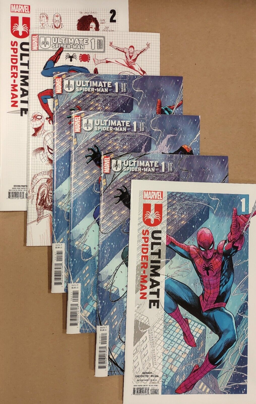 Ultimate Spider-Man #1 BUNDLE ALL CHECCHETTO COVERS #1 + #2 SYMBIOTE 