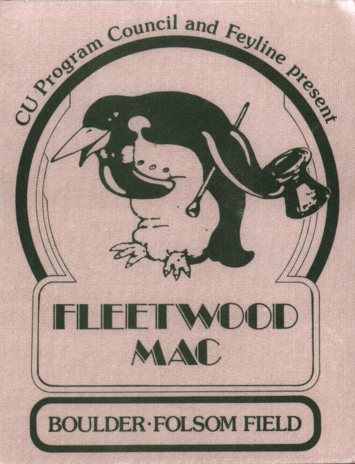 FLEETWOOD MAC 1977 RUMOURS TOUR FOLSOM FIELD / BOULDER BACKSTAGE PASS / No. 2