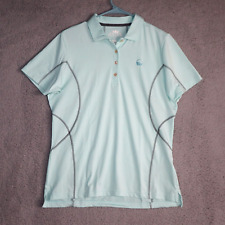 Peter Millar Polo Womans Large Green Short Sleeve Performance Golf Shirt UPF 50+ picture