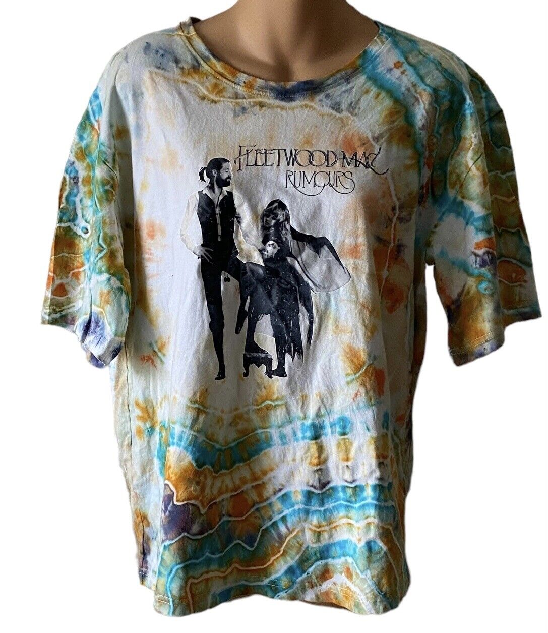 Fleetwood Mac Tie-Dye Shirt - Stevie Nicks Rumors Concert Tee Shirt XL preshrunk