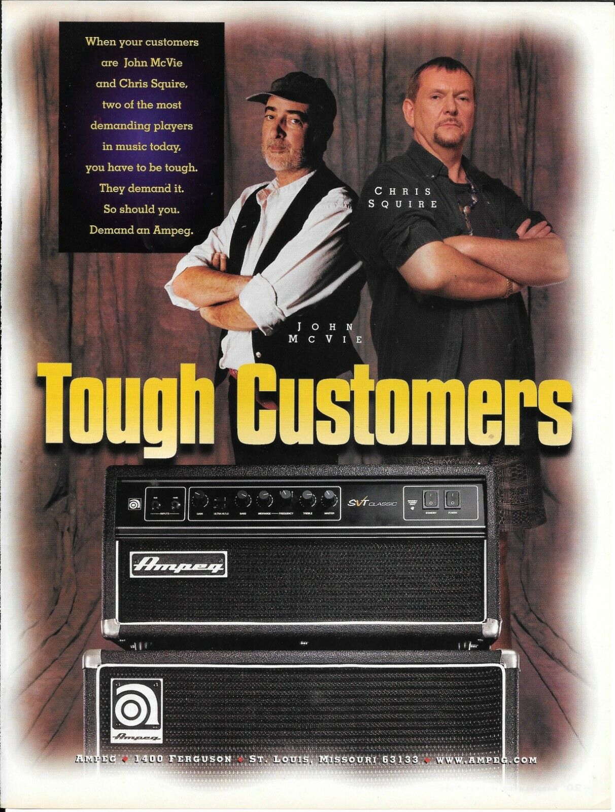 AMPEG AMPS - Chris Squire & John McVie  - 1998 Print Advertisement