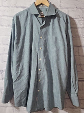 Peter Millar Casual Button Up Shirt Mens XL Green Blue Checks Long Sleeve Career picture