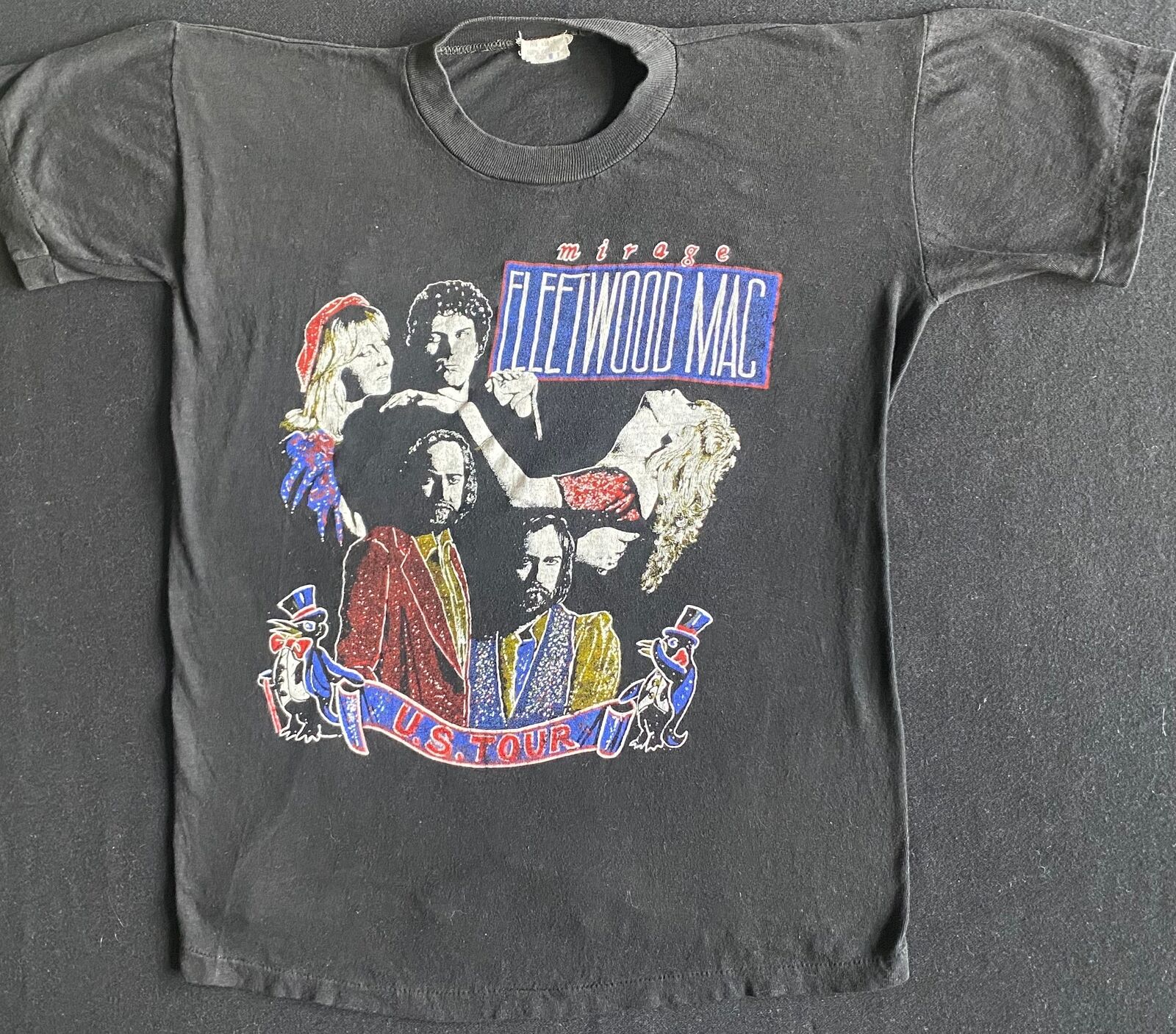 RAre Fleetwood Mac 1982 Mirage reprint basic black T shirt 100% cotton NH10094