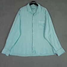 Peter Millar Shirt Mens XXL 2XL Green Linen Long Sleeve Button Up Golf Casual picture
