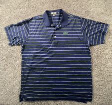 Peter Millar Polo Shirt Mens XL  Golf Green and Blue Striped Casual picture