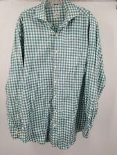 Peter Millar Shirt Mens L Large Green Button Up Long Sleeve Casual Plaid Cotton picture