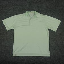 Peter Millar Shirt Mens Extra Large Green Striped Polo Double Mercerized Cotton picture