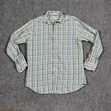 Peter Millar Shirt Mens Large Button Front Checkered Green Blue picture