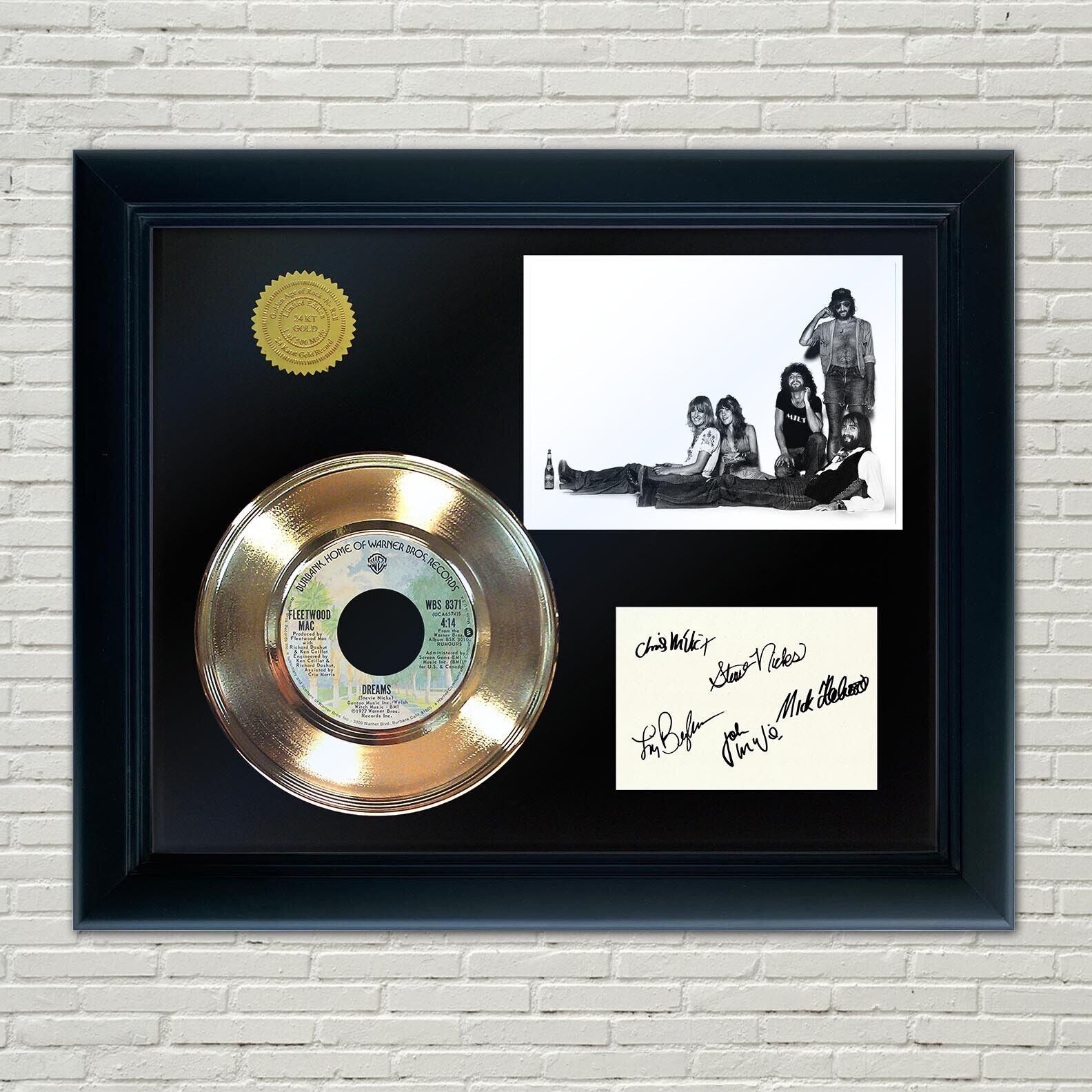 Fleetwood Mac Framed 45 Gold Record Reproduction Signature Display 