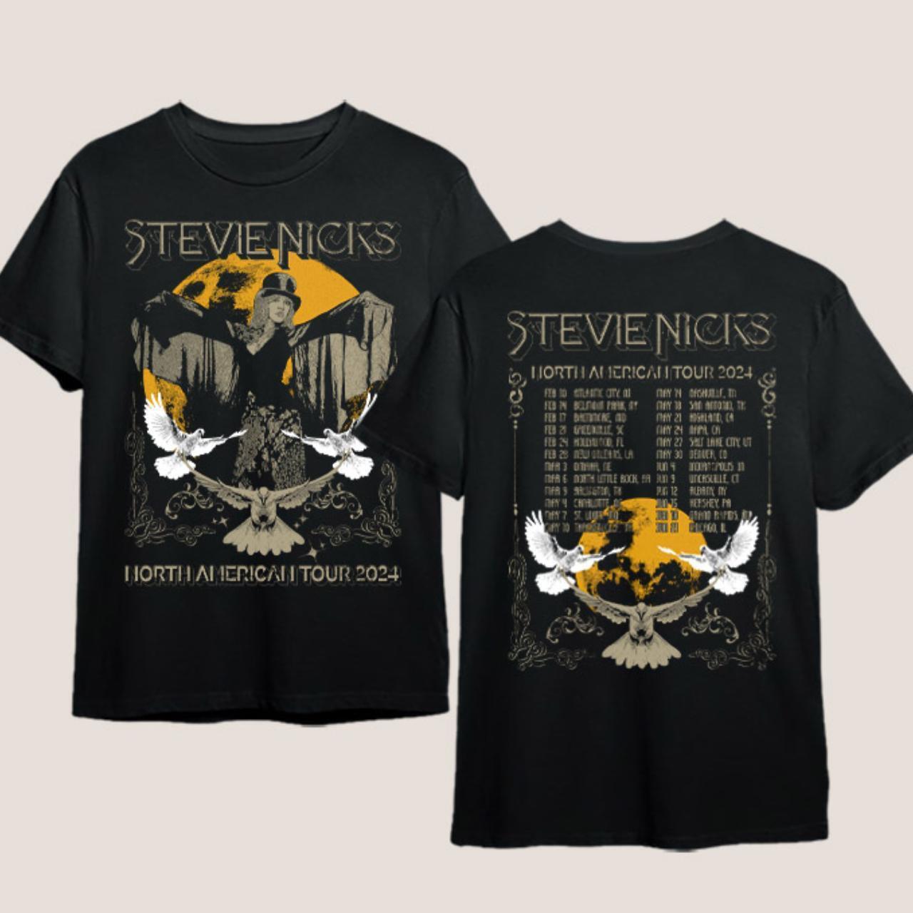 Stevie Nicks North American tour 2024 basic black 2 sided T shirt NH10100